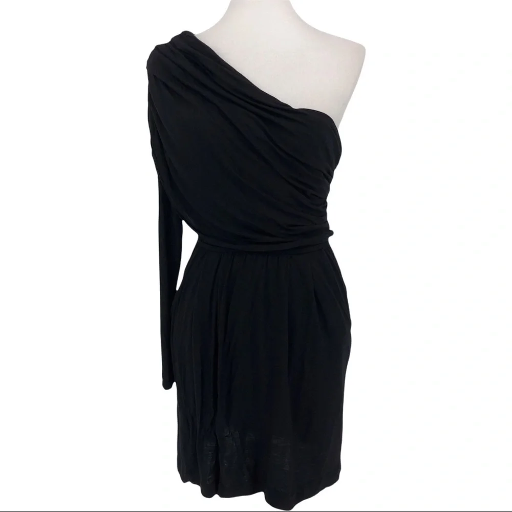 12th Street by Cynthia Vincent black one shoulder LBD